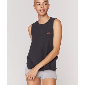 NWT Spiritual Gangster | Surplice Back Swing Tank with Rainbow Embroidery
